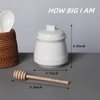 LEETOYI Honey Jar with Lid and Honey Dipper,Ceramic Honey pot,12oz