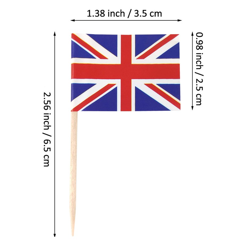 SHATCHI Union Jack Toothpicks British Sandwich Flags Food Cupcake Cocktail