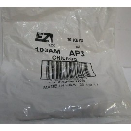 LOT OF 10 NEW ILCO Nickel Plated File Cabinet Key AP3 103AM