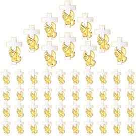 Crowye 50 Pcs 50/100/200 Pcs Cross Pins Bulk Cross Lapel Pin Gold Cross Praying Hands Gold Plated Lapel Pin Religious Cross Pin Enamel Pin for Christian Chaplain Gifts for Various Prayer Activities