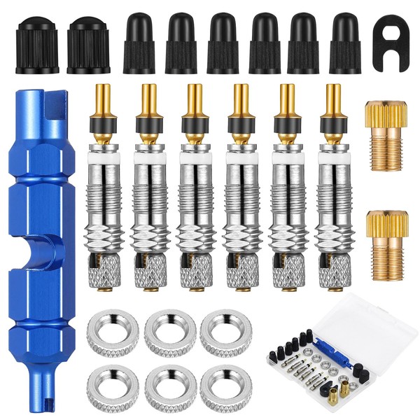 Pack of 24 French Valves, Bicycle Presta Valve with Valve