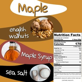 Crazy Go Nuts Walnut Butter - Maple, 9 oz (6-Pack) - Healthy Snacks, Keto, Vegan, Low Carb, Gluten Free, Superfood - Natural, Non-GMO, ALA, Omega 3 Fatty Acids, Good Fats and Antioxidants