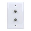 Construct Pro Wall Plate with Dual F-81 Connectors (White)