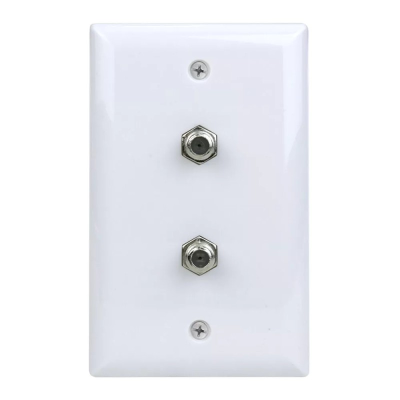 Construct Pro Wall Plate with Dual F-81 Connectors (White)