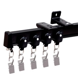 MaKefeile Bendable Ceiling Curtain Track Ceilings Mount or Wall Mounted Heavy-Duty Room Divider Curtains Rails for Living room Bedroom Shower Privacy RV Garage Dividers with Clips，Black 6 FT