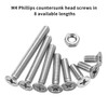 450 Piece M4 Screws Set, Countersunk Screws Nuts Set, Stainless