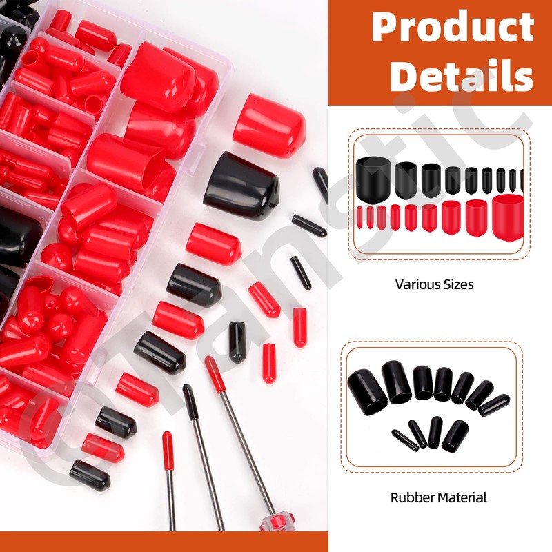 Tanstic 312Pcs 9 Sizes Rubber End Caps Screw Thread Protectors
