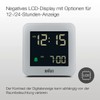 Braun Digital Alarm Clock with Snooze, Negative LCD Display, Quick