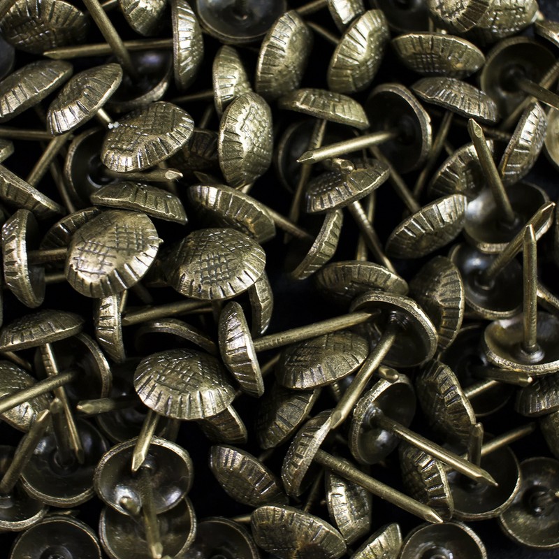 Decotacks Hammered Upholstery Nails/Tacks 7/16" - 100 Pcs [Antique Brass