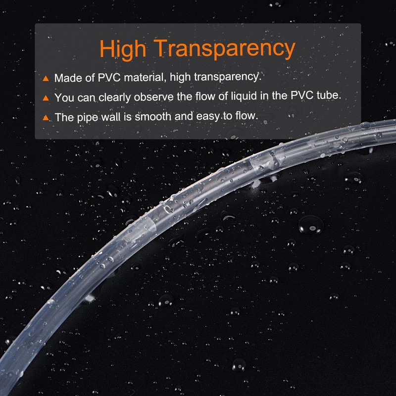 sourcing map Transparent PVC hose, plastic vinyl hose, 8 mm,
