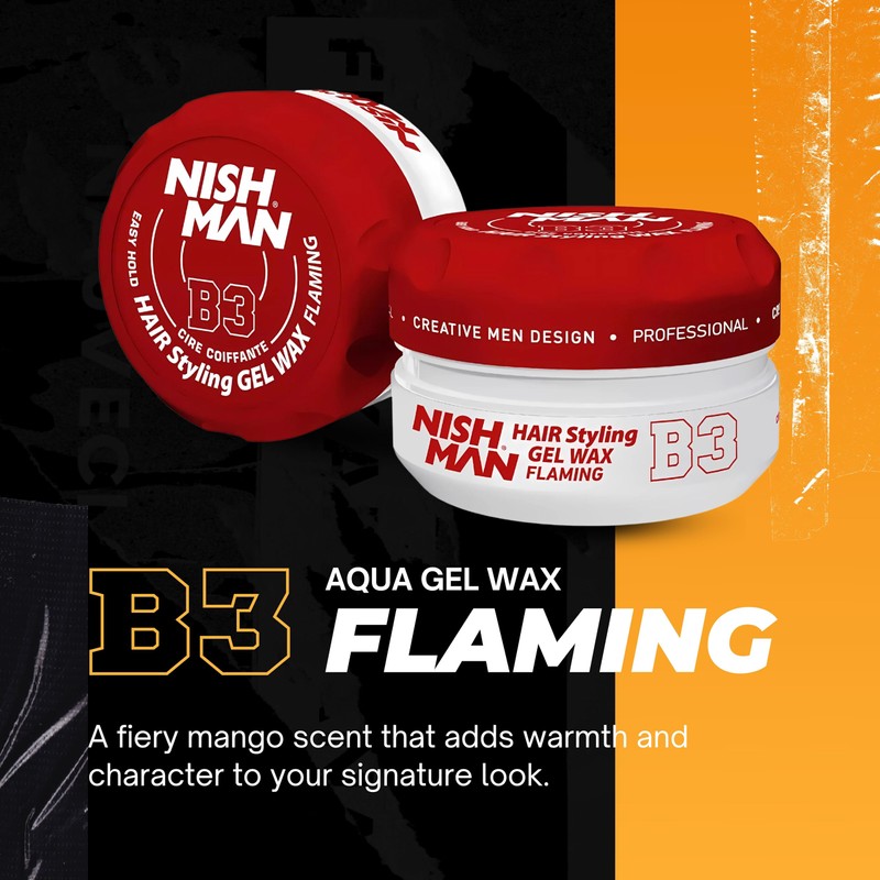 NISHMAN Aqua Gel Wax for Men B3 - Flaming 150g