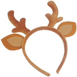 Topkids Accessories Christmas Headbands for Adults and Kids, Reindeer Christmas Hat - Deer Horns Antlers & Red Nose Reindeer, Christmas Head Accessories, Christmas Hats Adult, (Brown w/Red Nose)
