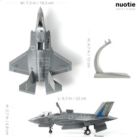 NUOTIE 1/72 F-35B Lighting II Fighter Aircraft Model Fighter U.S. Marine Corps Die-cast Aircraft Model with Display Stand Worlords Squadron F35B Plane Model (VMFAT-501) Collection Gift for Adult