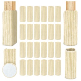 OSDUE Chair Socks,24 PCS Chair Leg Socks with Felt Pads, Non Slip and High Elastic Floor Protectors Covers Furniture Caps Set Fit Round Square Chairs Feet with Diameter
