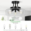 Modern Industrial Semi Flush Mount Ceiling Light with Clear Glass