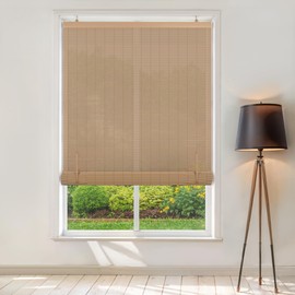LazBlinds Cordless Roller Shades, Light-Filtering Hanging Window Blinds, UV Protection Waterproof Roll Up Blinds for Windows, French Doors, Patio Indoor/Outdoor Porch, 26'' W x 48'' H, Natural