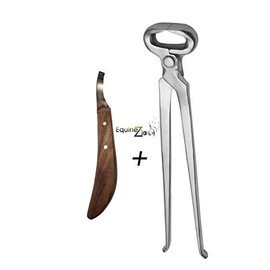 Hoof Nipper 15" and Right Handed Vanadium Steel Farrier Tool in Dull Finish