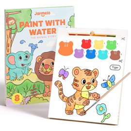 Jar Melo Paint with Water Books for Toddlers, Mess Free Watercolor Painting Activity for Kids Ages 1-3, 2-4, 4-6, Art Craft Coloring Gift with Brush, Airplane Travel Activities for Toddlers, Animals