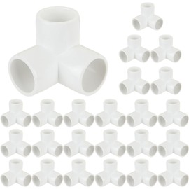 24 Pack 3/4 Inch PVC Fittings PVC Pipe Fitting 3 Way Elbow Connector - PVC Tee Furniture Joint Corner Fitting for Building PVC Furniture Greenhouse Shed Pipe Fittings Tent Connection