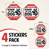 Sticky Expressions | (4 Pcs) Beware of Dog Stickers –
