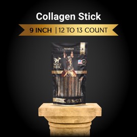 Woof Nific Collagen Sticks for Dogs, – Premium All-Natural, Odor-Free, High-Protein Chews, Supports Skin, Coat & Joint Health – Perfect for Medium & Large Dogs (9 Inch – 12 Pack)