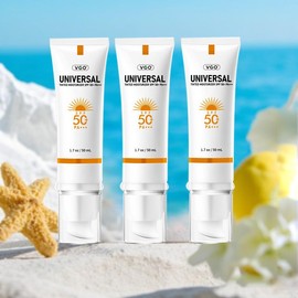 AOLG VGO Universal Tinted Moisturizer SPF 50+ in Earthy Yellow - Lightweight Foundation & Sunscreen for All Skin Tones | Hydrating, Non-Greasy Skincare Facial Comfort Hydrate Moisture Moisturizing - Specification: UNIVERSAL TINTED MOISTURIZER SPF 50+