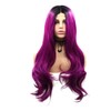 Angle Lucky Omber Purple Lace Front Wig Long Wavy Dark
