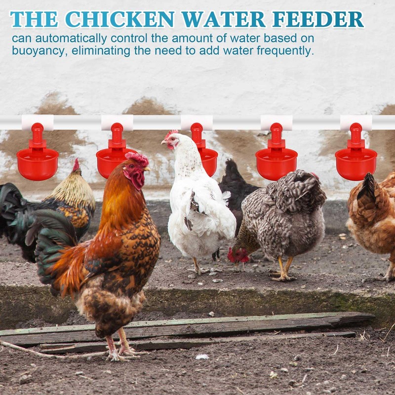 Tiangrid Complete Set Pipeline Automatic Poultry Nipple Waterer, 1/2" PVC