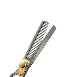 6" Barber Scissors With Finger Rest Razor Sharp Blades Hair Cutting Scissors and Thinning Shears Salon Tools - German Stainless CE (Thinning Shears W/Cur Finger Rest)