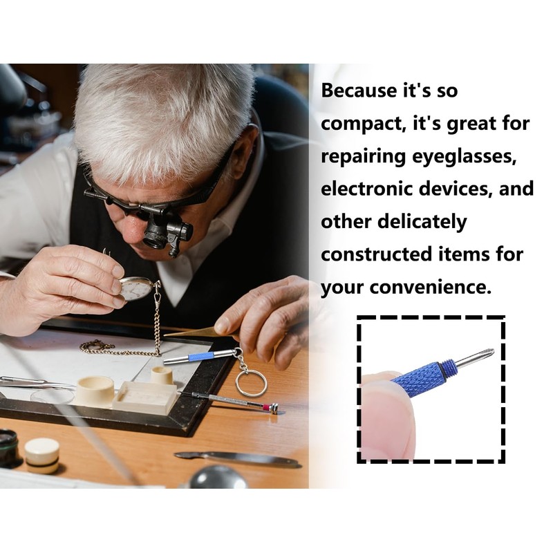 KAPSING Mini Glasses Screwdriver, 2 Pieces 3 in 1 Glasses