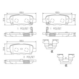 Balatas Cerámicas Traseras BREMBO Compatible con Nissan Altima 2.5L L4 2002-2008