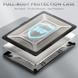 SEYMCY MacBook Pro 13 inch Case 2022/2020/2018 Anti-Scratching Protective Case with Foldable Stand, Full Body Protection Hard Cover (A2338 A2289 A2251 A2159 A1989) - Black