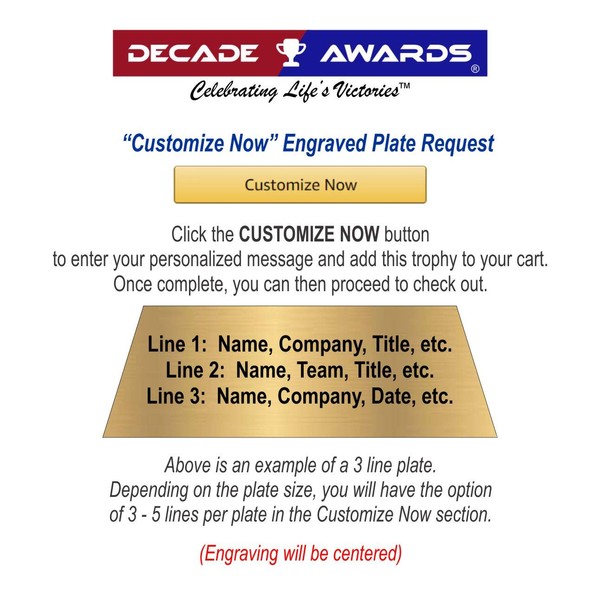 Decade Awards Hornet Color Resin Trophy - WASP Award - 4 Inch Tall Spelling Bee - Customize Now