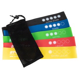 Sport-Tec Fitness Loops Made of Latex, Set of 5, 30 x 5 cm, 5 Thicknesses