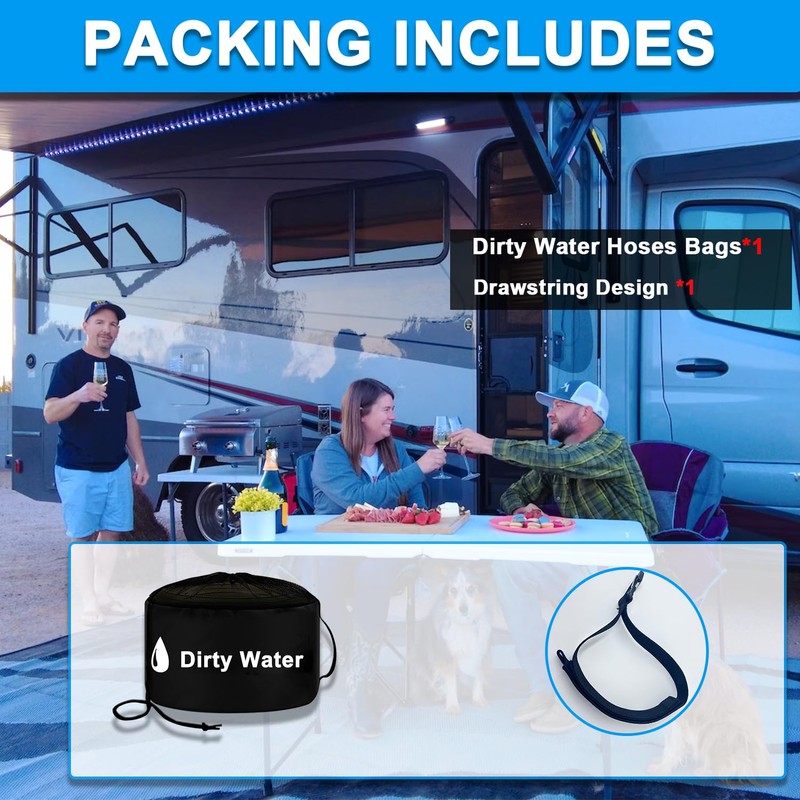 UNXMRFF 1-Pack RV Hose Storage Bag with Drawstring Mesh Top,