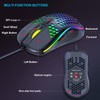 JYCSTE Wired gaming mouse, RGB backlighting and 7200 adjustable DPI,