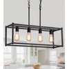 AMZASA Black Rectangle Island Lighting Rectangular Modern Industrial Chandelier 4