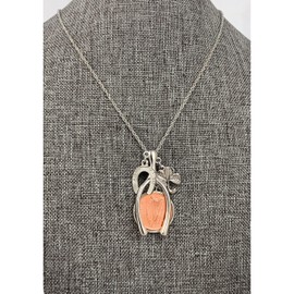 American Coin Treasures Lucky Irish Penny Silvertone Wish Bone Pendant Necklace