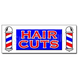 12" Hair CUTS Decal Sticker Men Women Girls Boys Stylist Dresser Walk ins