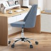OLIXIS Armless Office Chair Cute Fabric Adjustable Swivel Wheel Desk