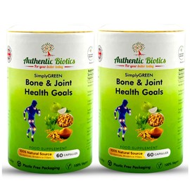 Vegan Joint Support – 2x60 Capsules with Calcium, Magnesium, Zinc, Vitamin D3, K2 & Turmeric – Multivitamin for Bone Strength, Muscle Function, Mobility & Flexibility – Men & Women