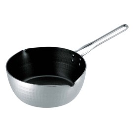 Endoshoji TKG AYK7102 Single Handled Pot, Snow Pan, 7.1 inches (18 cm), Aluminum, Nonstick Teflon Treatment, Induction Resistant, Special Construction Keeps Handle from getting hot, Convenient Scale Included, Commercial Use