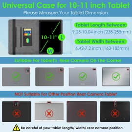 DETUOSI Universal 10 inch Tablet Case for ECOPAD ‎TH-KK12C, Aiprotablet K10, MEIZE ‎D115, Jeazans KT1016, COLORROOM CP30 10.1" Tablet, Folio Leather Protective Cover,2-Angle Viewing Stand,3 Card Slots
