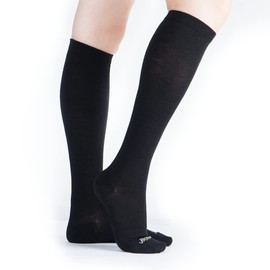 JAVIE Multi Stripes 80% Comfy Merino Wool Compression Socks (15-20mmHg) Knee High for Women & Men Running and Travel