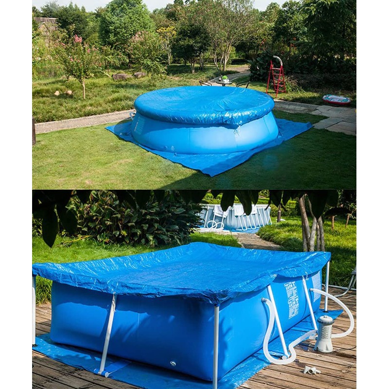Pool Ground Cloth, Foldable Swimming Pool Floor Protector, Waterproof Rectangular