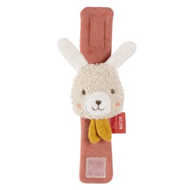 Fehn FehnNatur Rattle Bracelet Baby Rabbit - Motor Skills Toy Grasping Toy for Rattling, Feeling - Cuddly Toy Baby Toy with Organic Cotton - Toy for Babies and Toddlers from 0+ Months