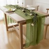 Cheesecloth Table Runner Spring Sheer Crinkled Green Gauze Table Runners
