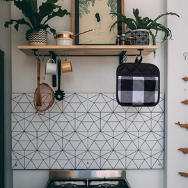 2 Pcs Heat Insulation Potholder Heat Resistant Non Slip Potholders Professional Oven Hot Pads with Pockets Mitts for Kitchen Cooking Baking