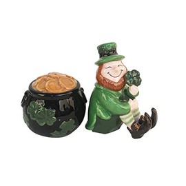 Blue Sky Ceramics Saint Patrick's Day Salt & Pepper Set, Multi (20313), 4"