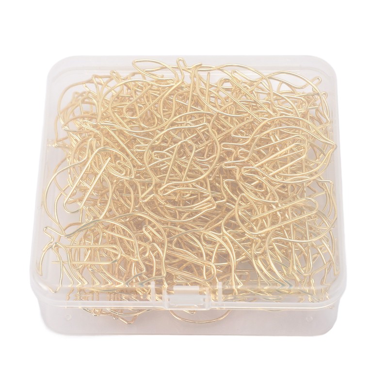 100 Pcs Paper Clip Gold Cute Lemon Shaped Bookmark Clips